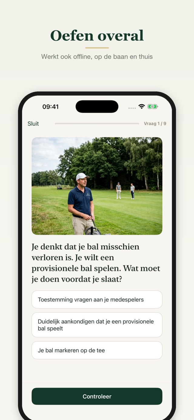 Oefen overal: de app werkt ook offline, op de baan en thuis