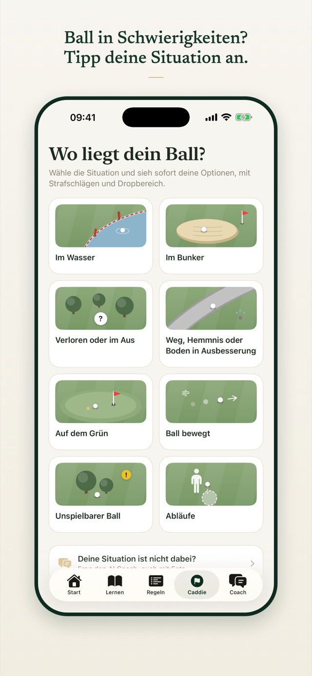 Ball in Schwierigkeiten? Tipp deine Situation an.