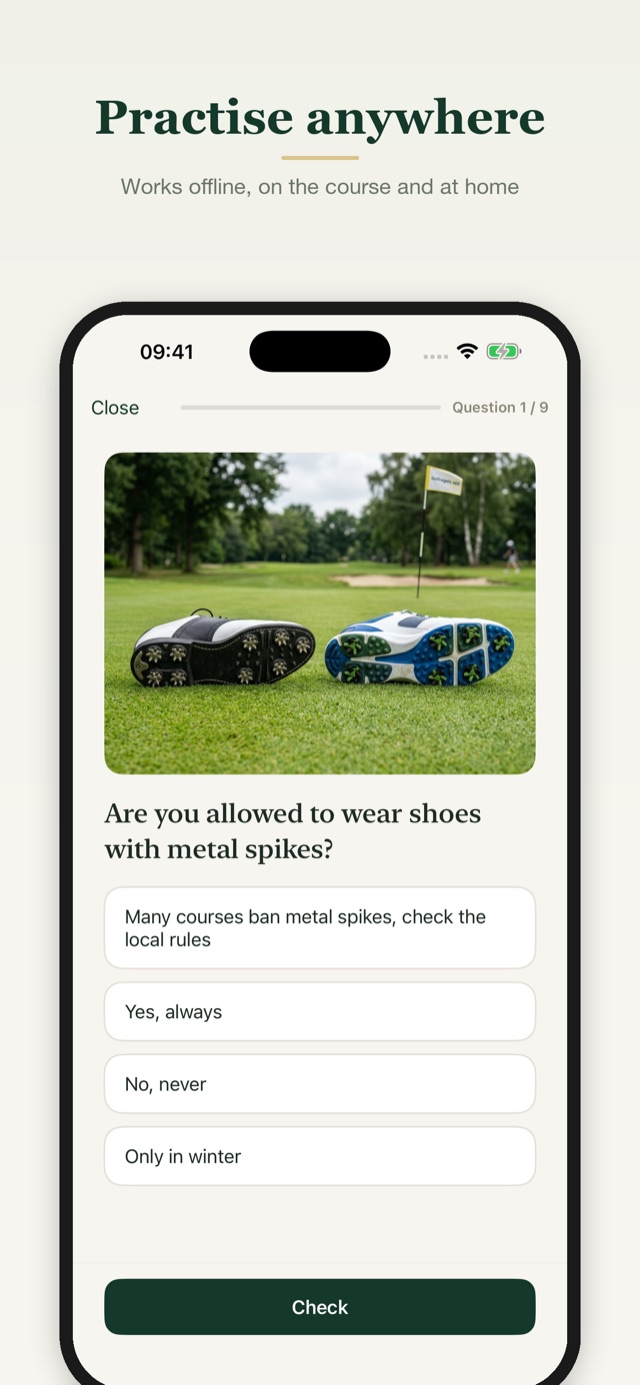 Übe überall: die App funktioniert auch offline, auf dem Platz und zu Hause