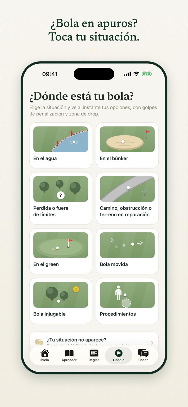 ¿Bola en apuros? Toca tu situación.