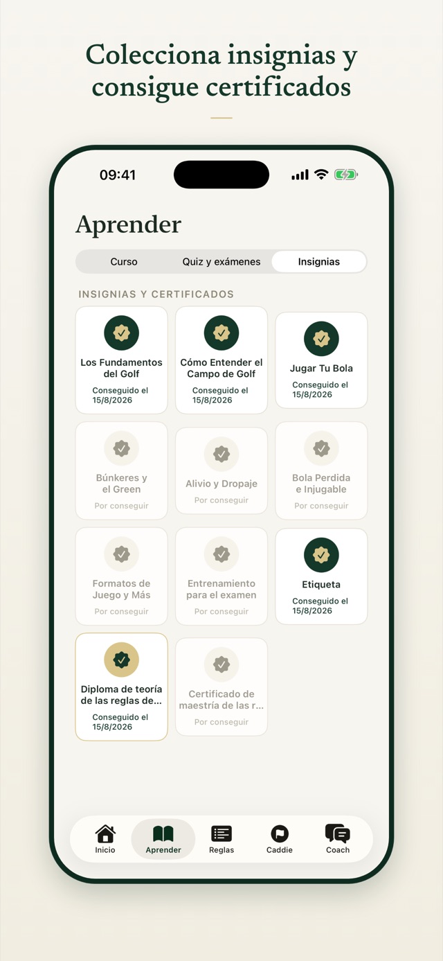 Colecciona insignias y consigue certificados