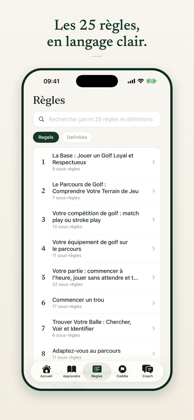 Les 25 règles, en langage clair.
