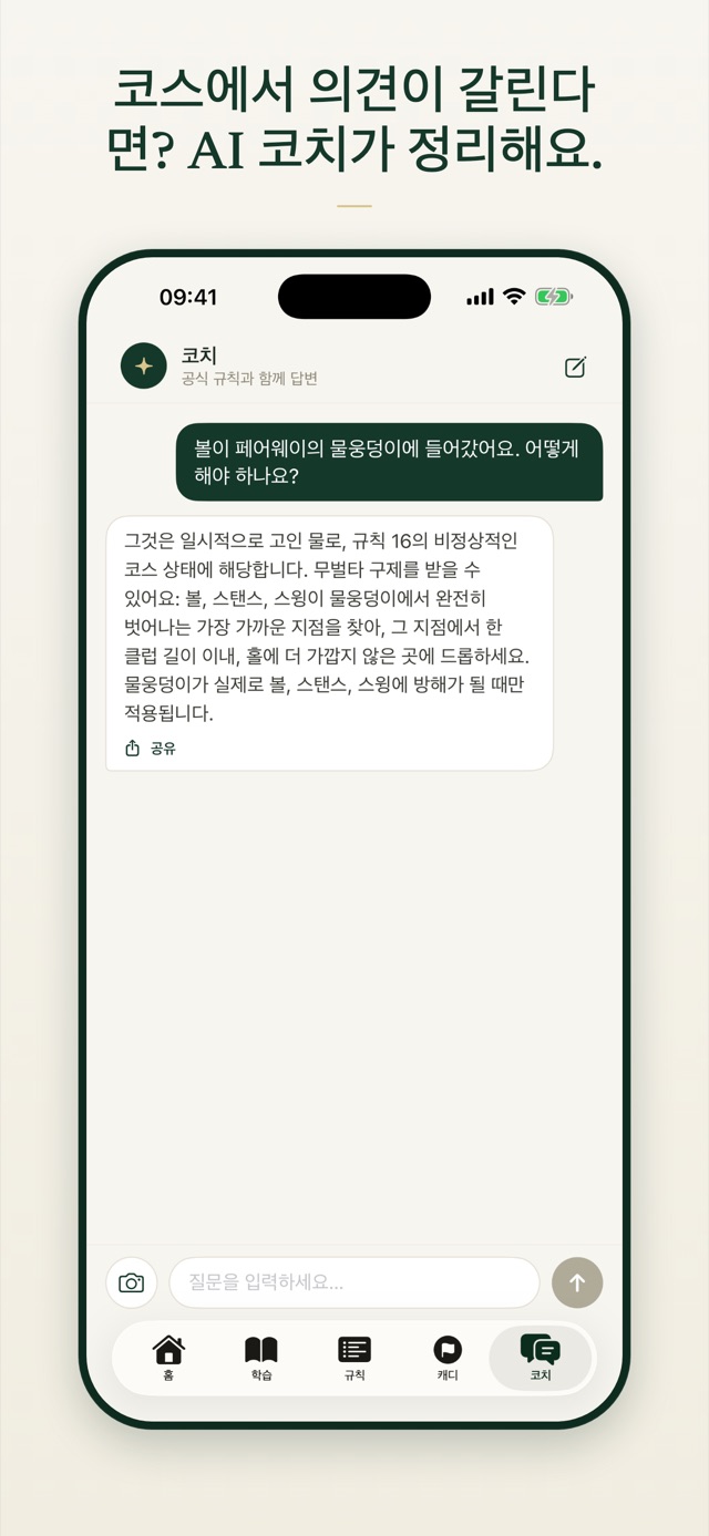 코스에서 의견이 갈린다면? AI 코치가 정리해요.