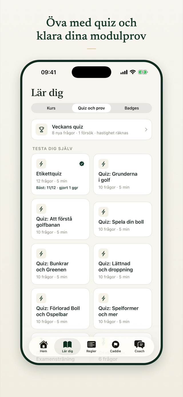 Öva med quiz och klara dina modulprov